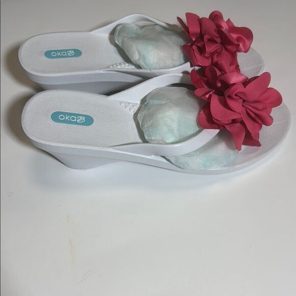 Women's White and Pink Sandals - Picture 6 of 8